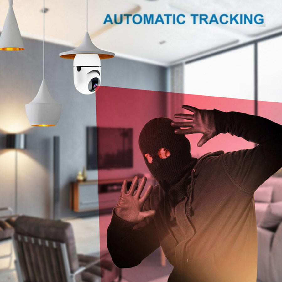 Caméra de Surveillance PTZ 1080P WiFi E27 | Vision 360° + Détection de Mouvement